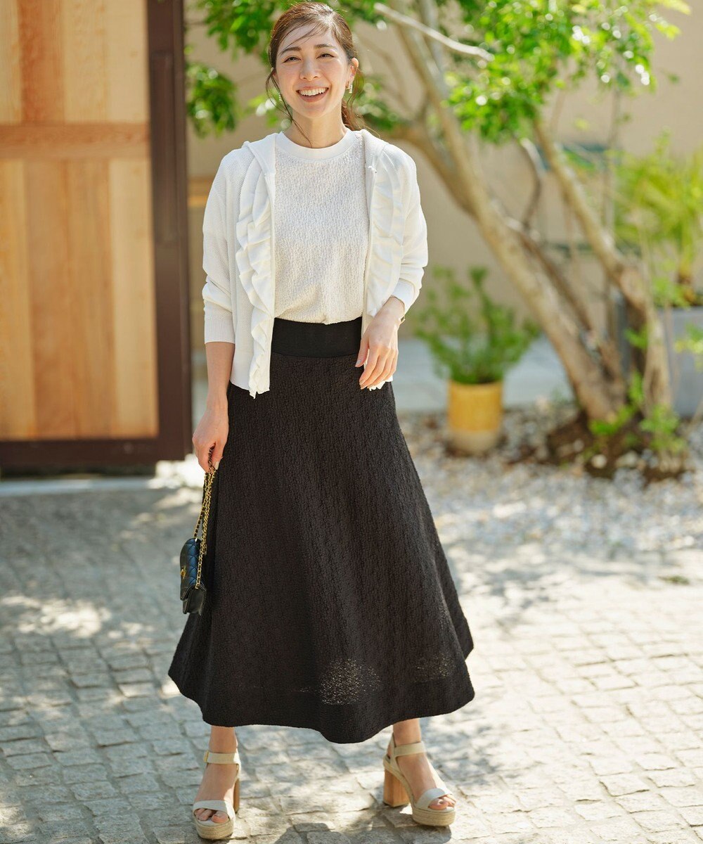 組曲 L 【WEB限定】ストレッチジャガード クロップドＴシャツ 