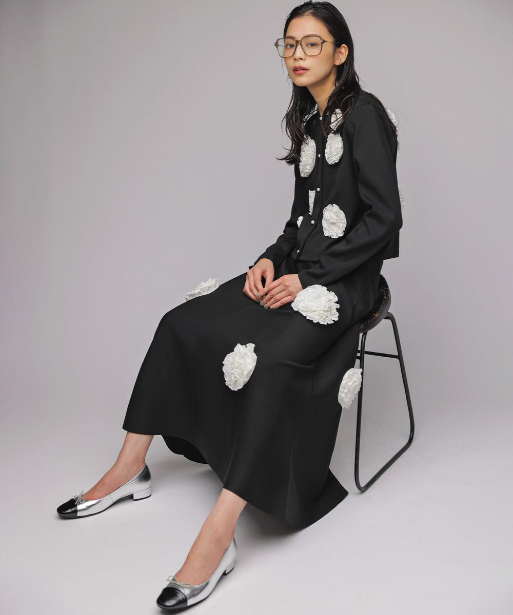 組曲 S 【組曲×setsuko sagittaire】ボンボンフラワーニット スカート 