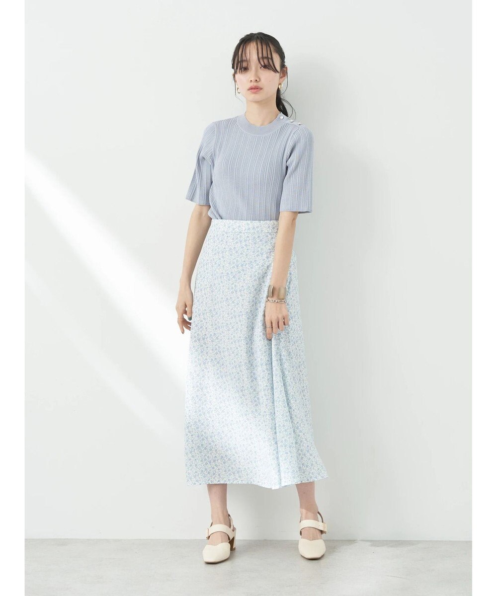 earth music&ecology フラワープリントフレアスカート 