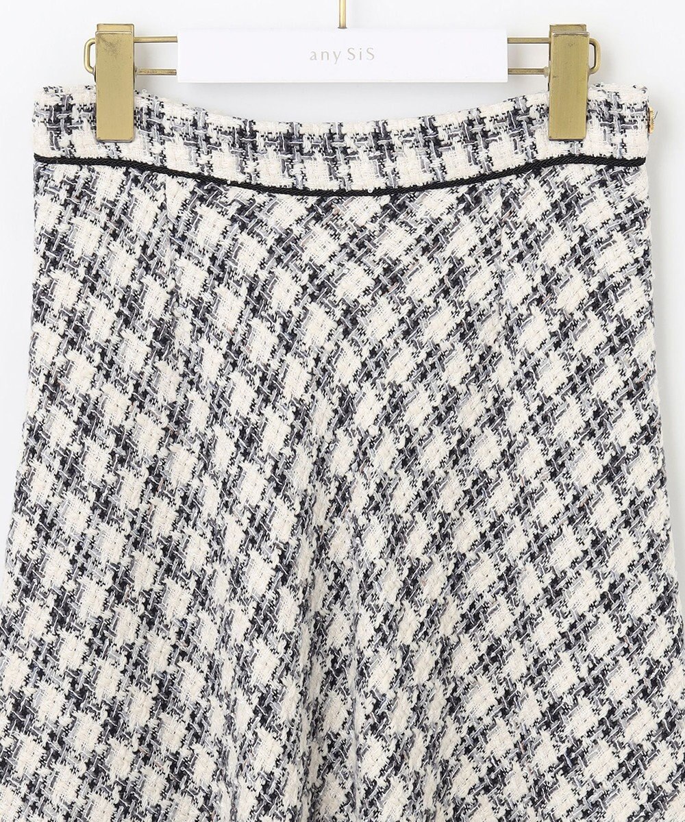 ANY SIS L パフィツイードミディ スカート 