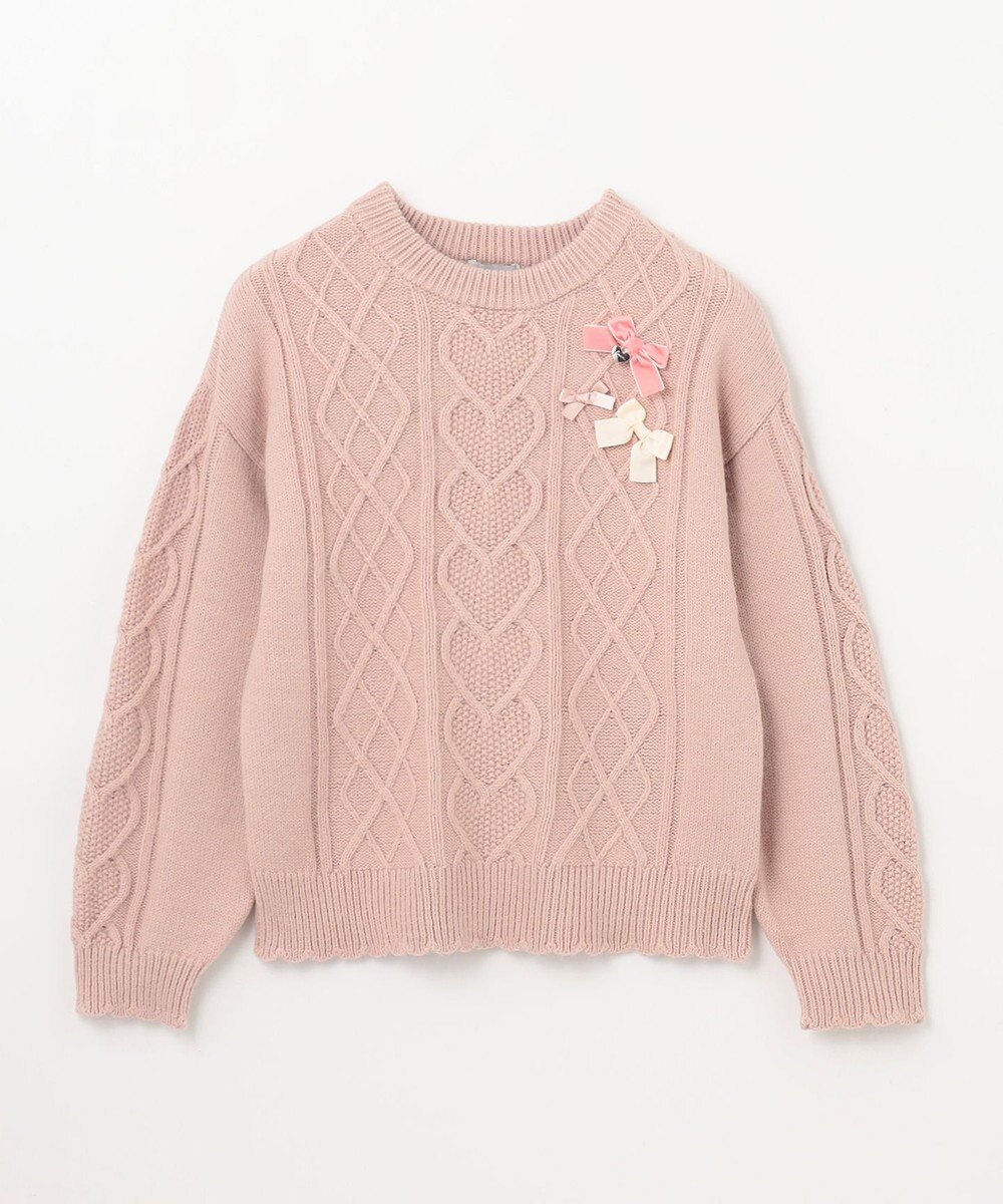 ANY KIDS リボン ケーブル ニット 