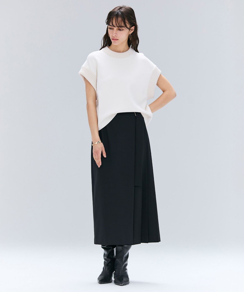 BEIGE， 【セットアップ対応・洗える・BAILA 11月号掲載】ZEPHYR / ウールライクアシンメトリープリーツスカート 