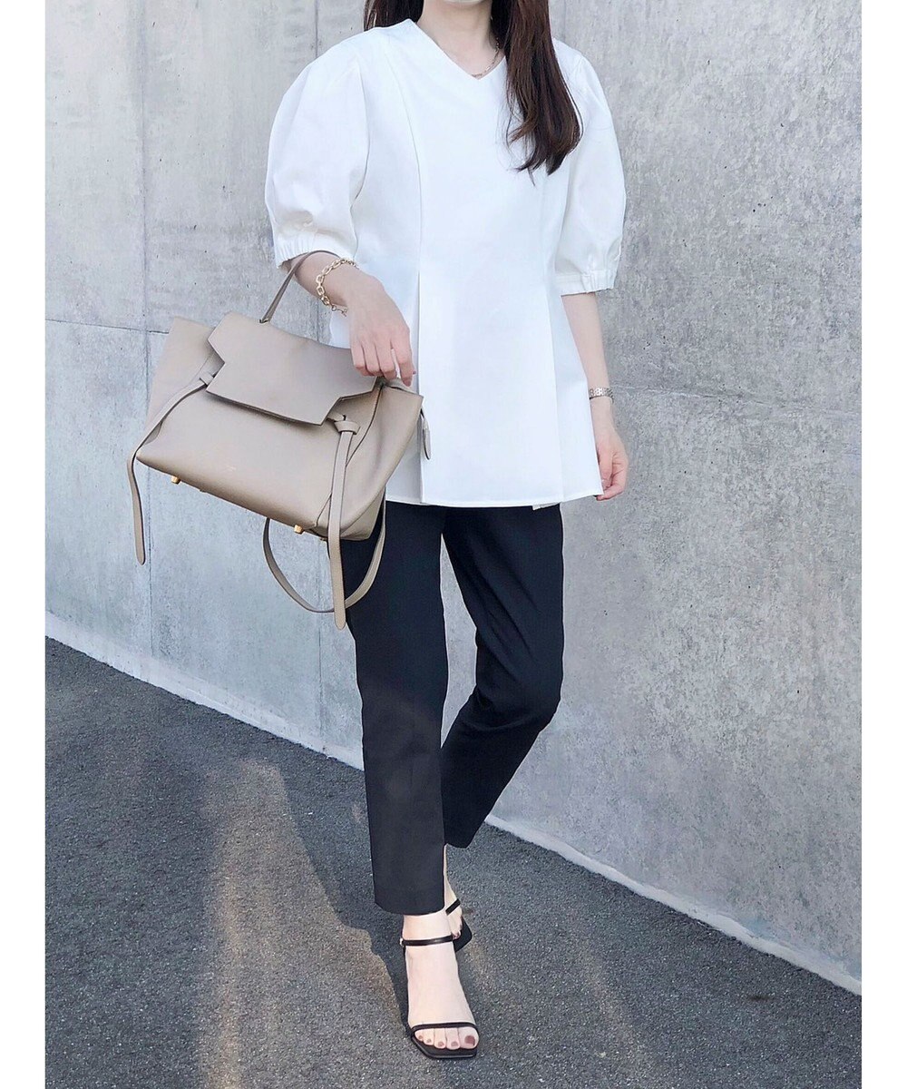 Green Parks AnriettMusee パフスリーブペプラムブラウス 