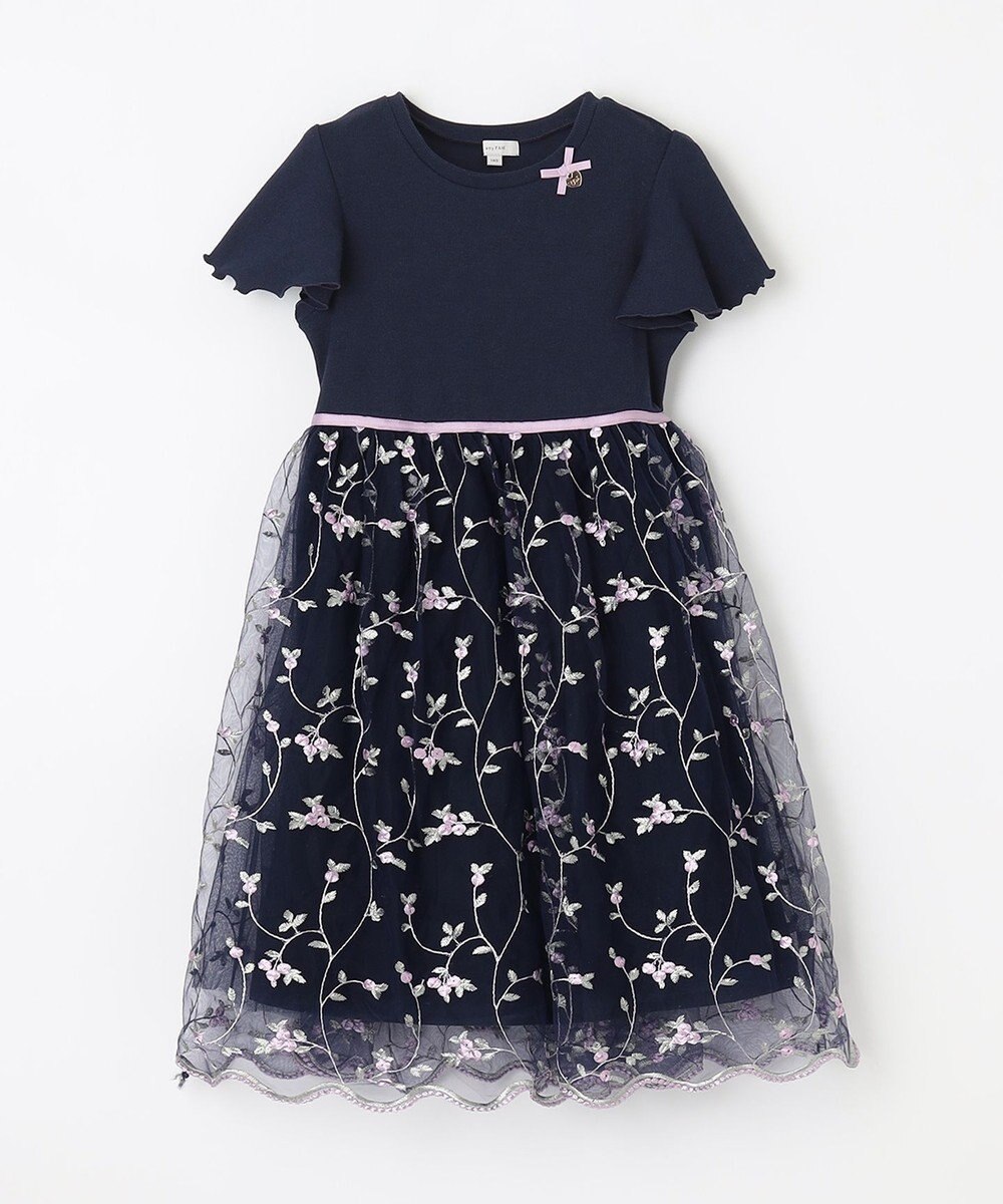 ANY KIDS 刺繍チュールガーリー ワンピース 