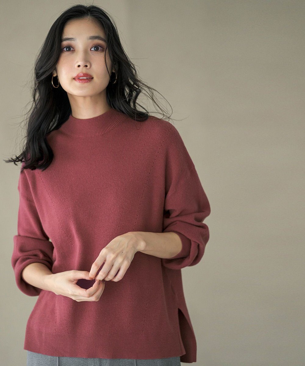 ANY SIS CICA加工 ビューティ畔ボトルネック ニット 