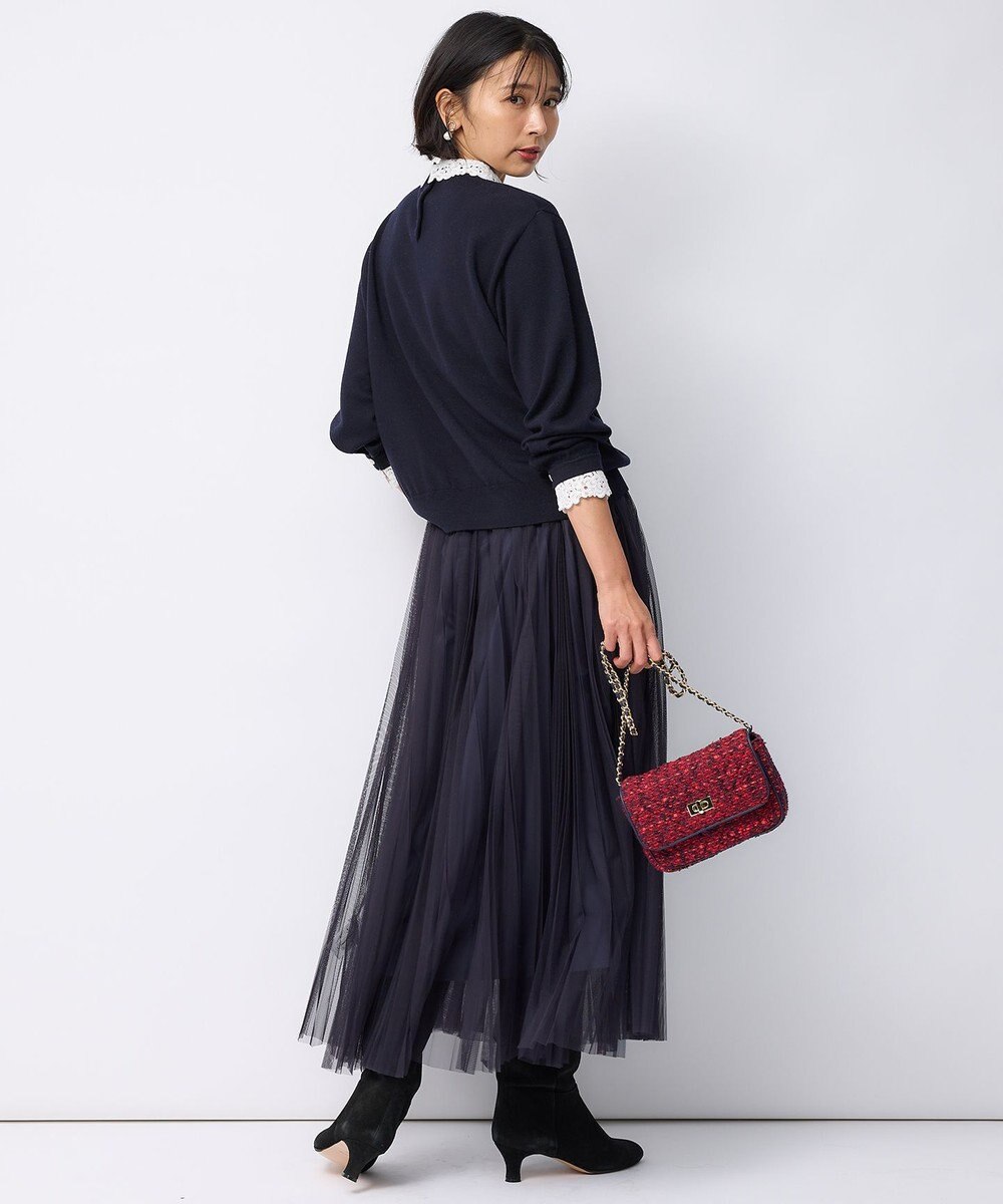 23区 S 【洗える】エンブロイダリー 襟デザイン ニット 