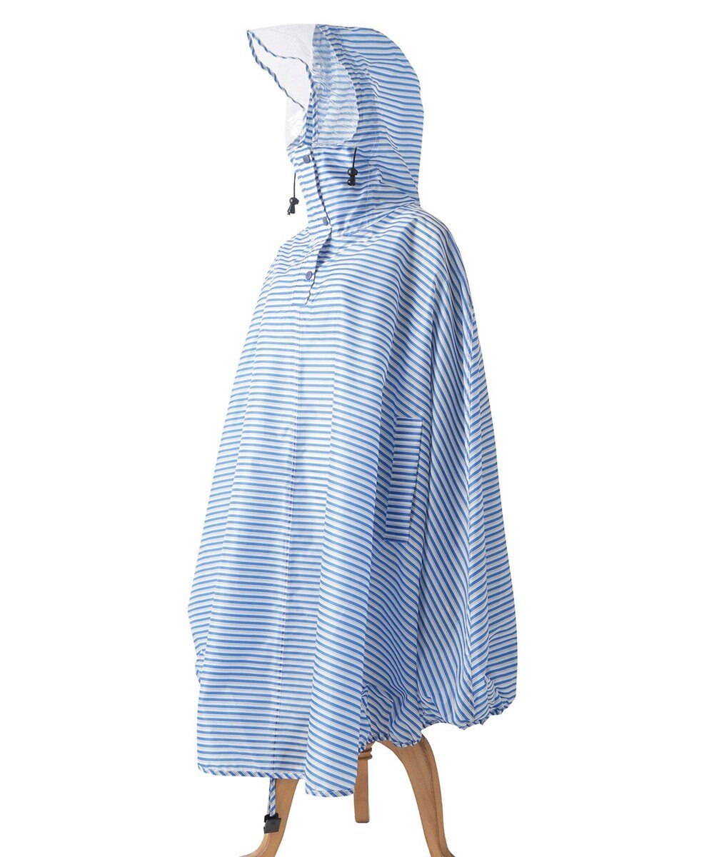 MOONBAT 【撥水】FLAT PURE サイクル レインポンチョ ボーダー 自転車 収納袋付き 