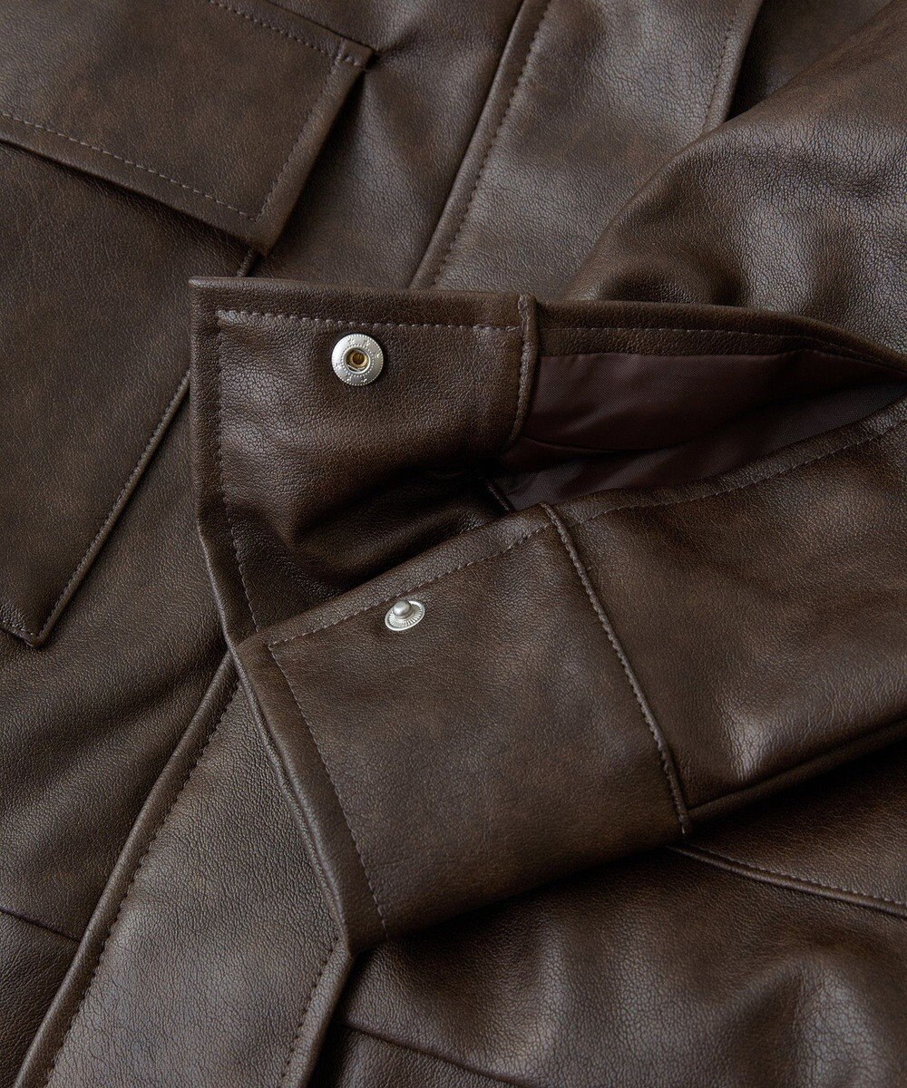 Green Parks ・ＥＬＥＮＣＡＲＥ　ＤＵＥ　合皮ステンカラーブルゾ 