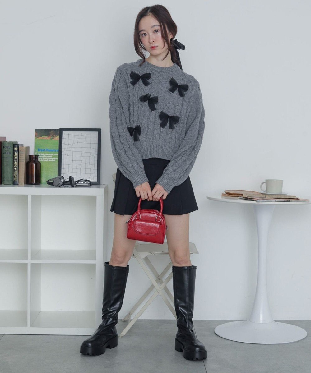 WEGO チュールリボンケーブルニット 