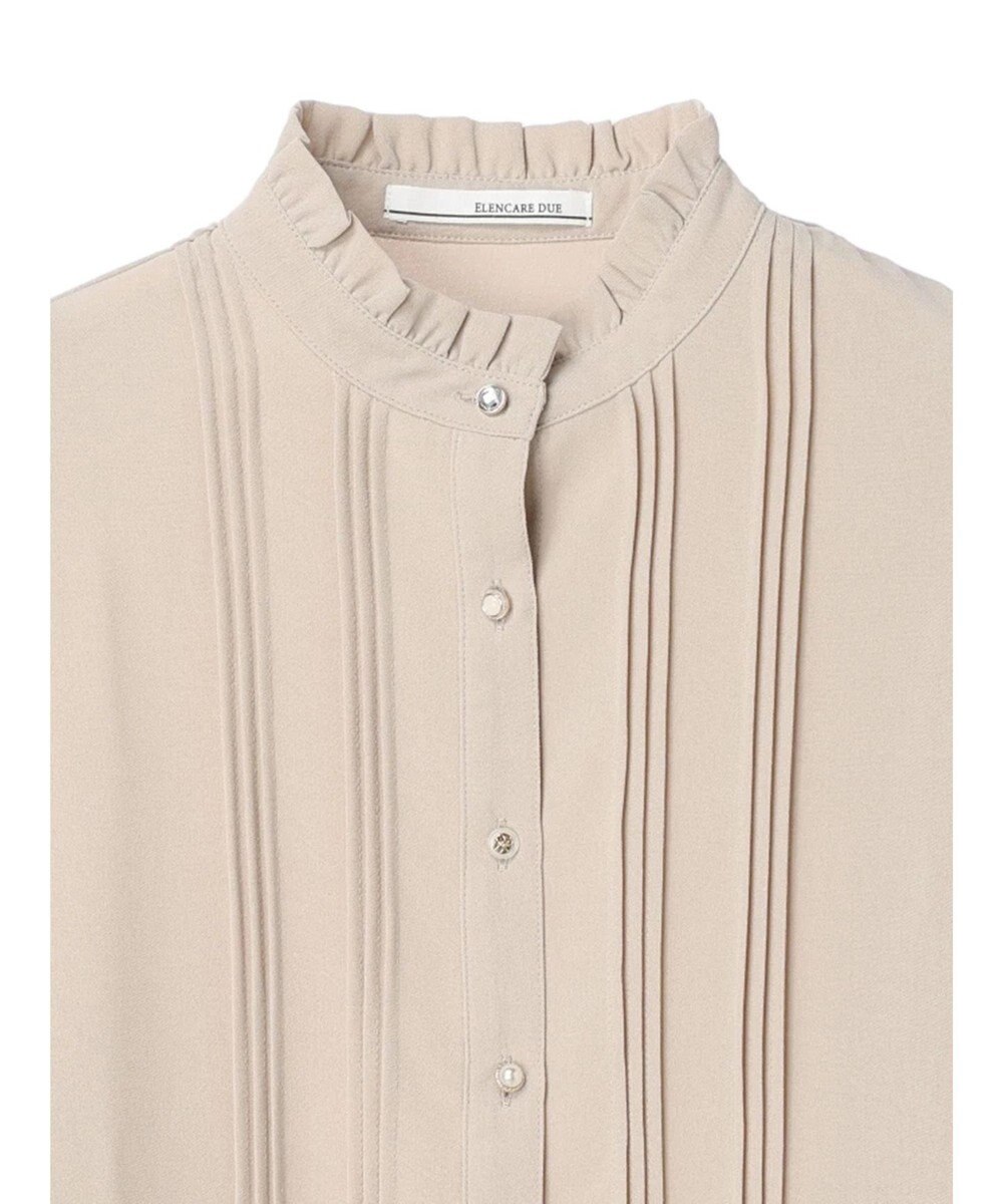 Green Parks ・ＥＬＥＮＣＡＲＥ　ＤＵＥ　イロイロ釦ピンタックブラウス 