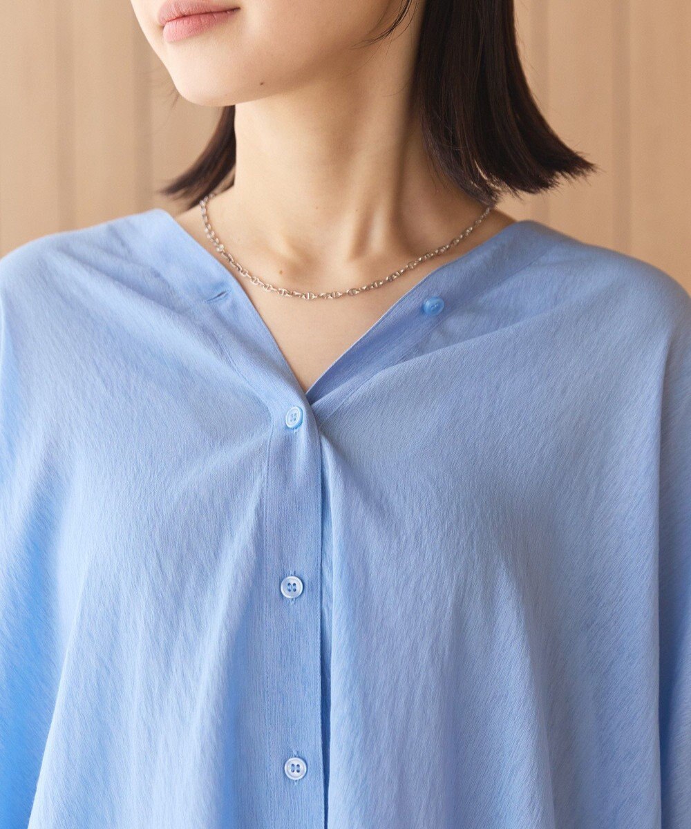 AMERICAN HOLIC 【接触冷感】Ｖネックシアー半袖ＢＩＧシャツ 