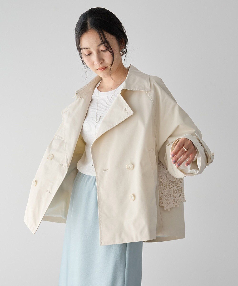YECCA VECCA レースMIXショートトレンチコート 