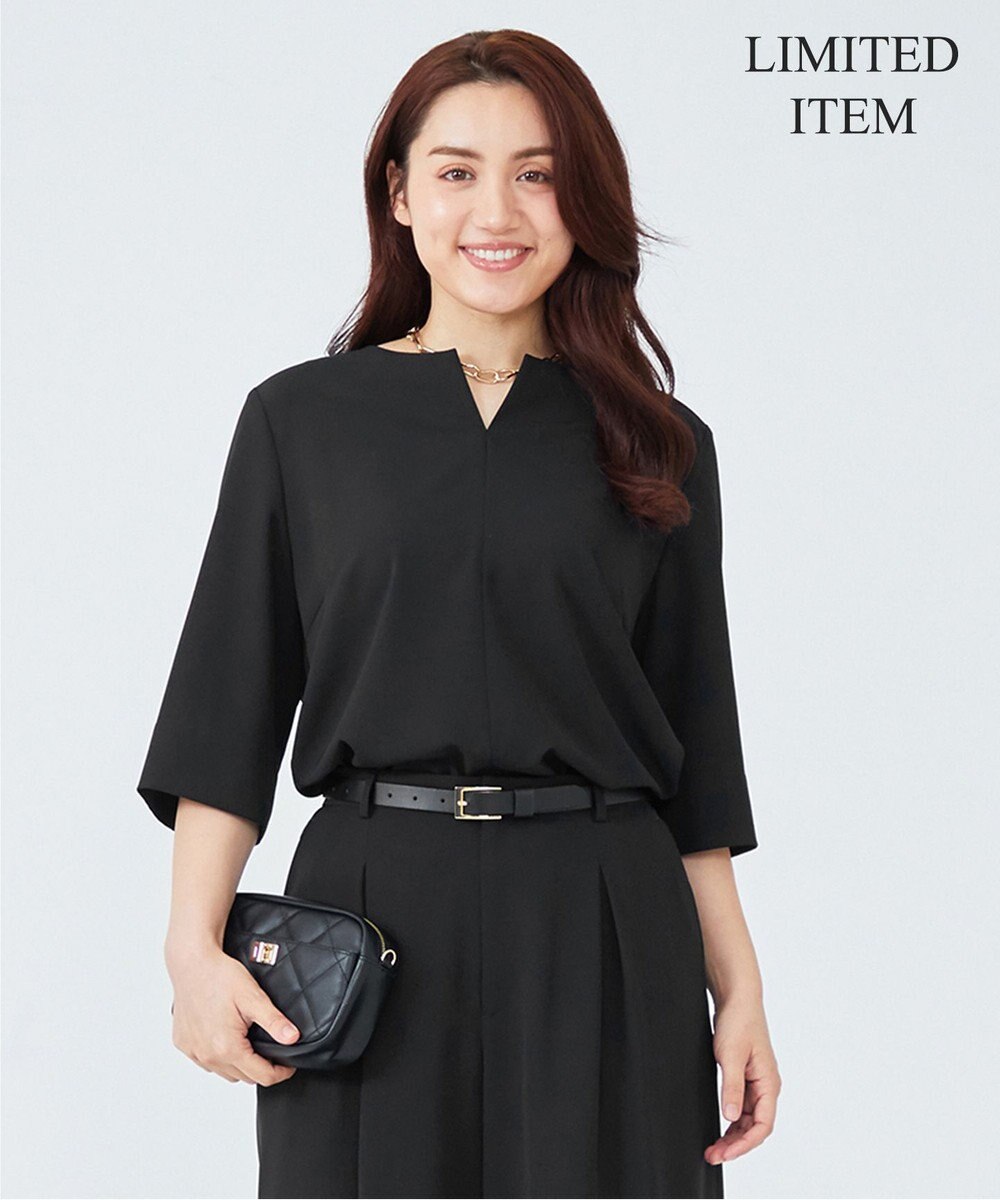 23区 L 【Lサイズ限定】ハイストレッチツイル ブラウス 