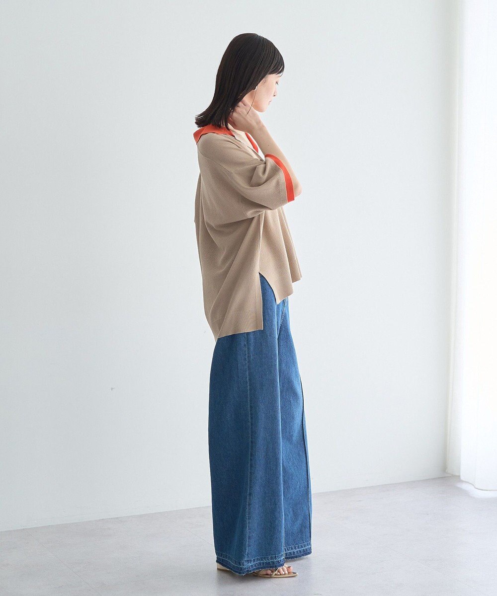 YECCA VECCA 配色ワイドポロニット 