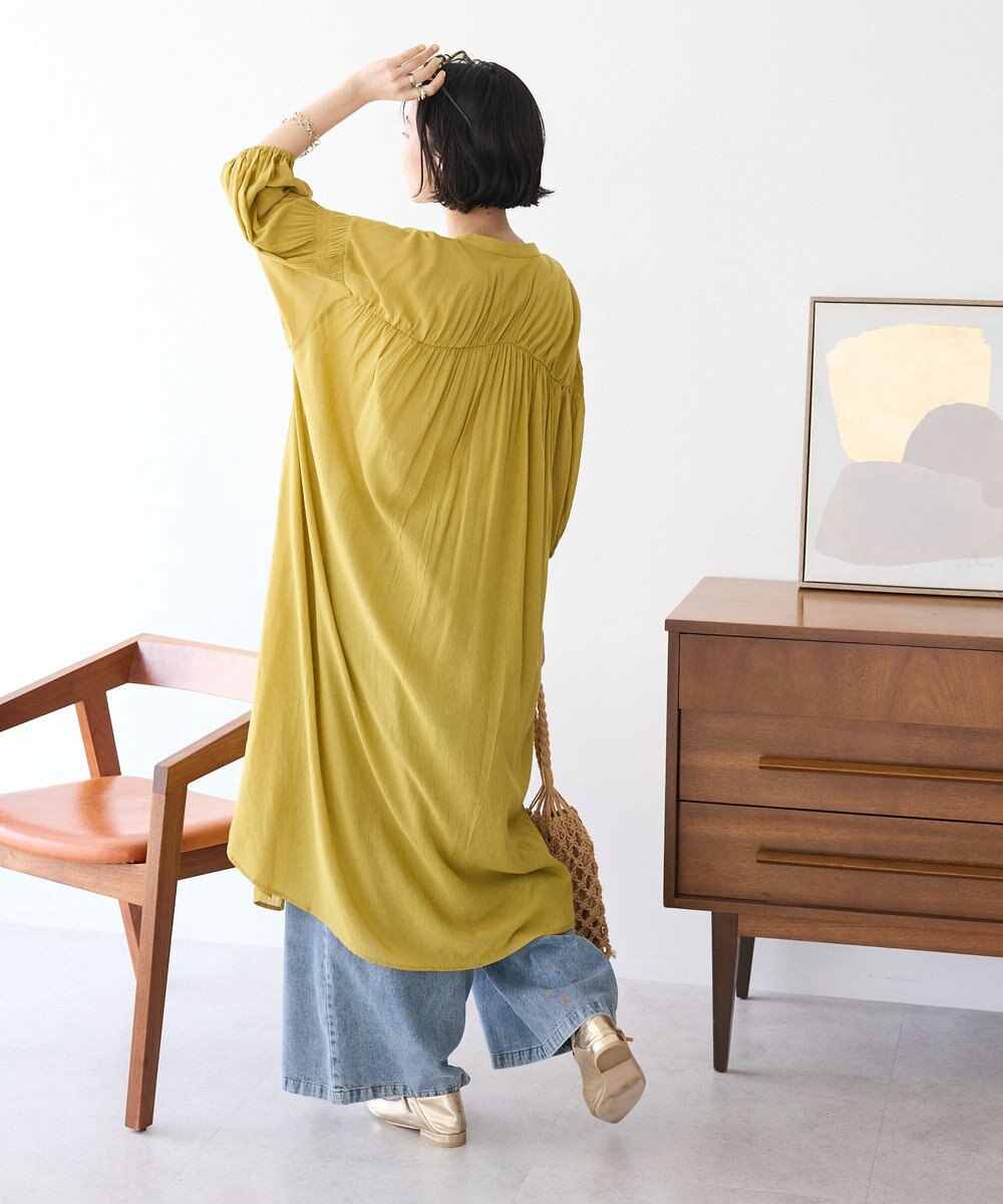 CRAFT STANDARD BOUTIQUE ヴィンテージボイル袖シャーリングワンピース 