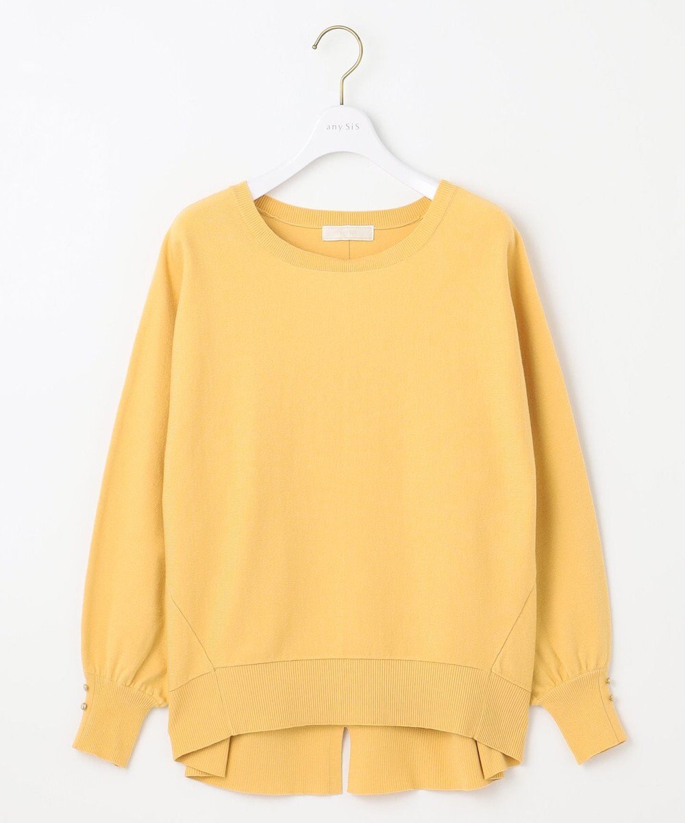 ANY SIS 【CICA加工・選べる9色展開】クルーネックバックスリット ニット 