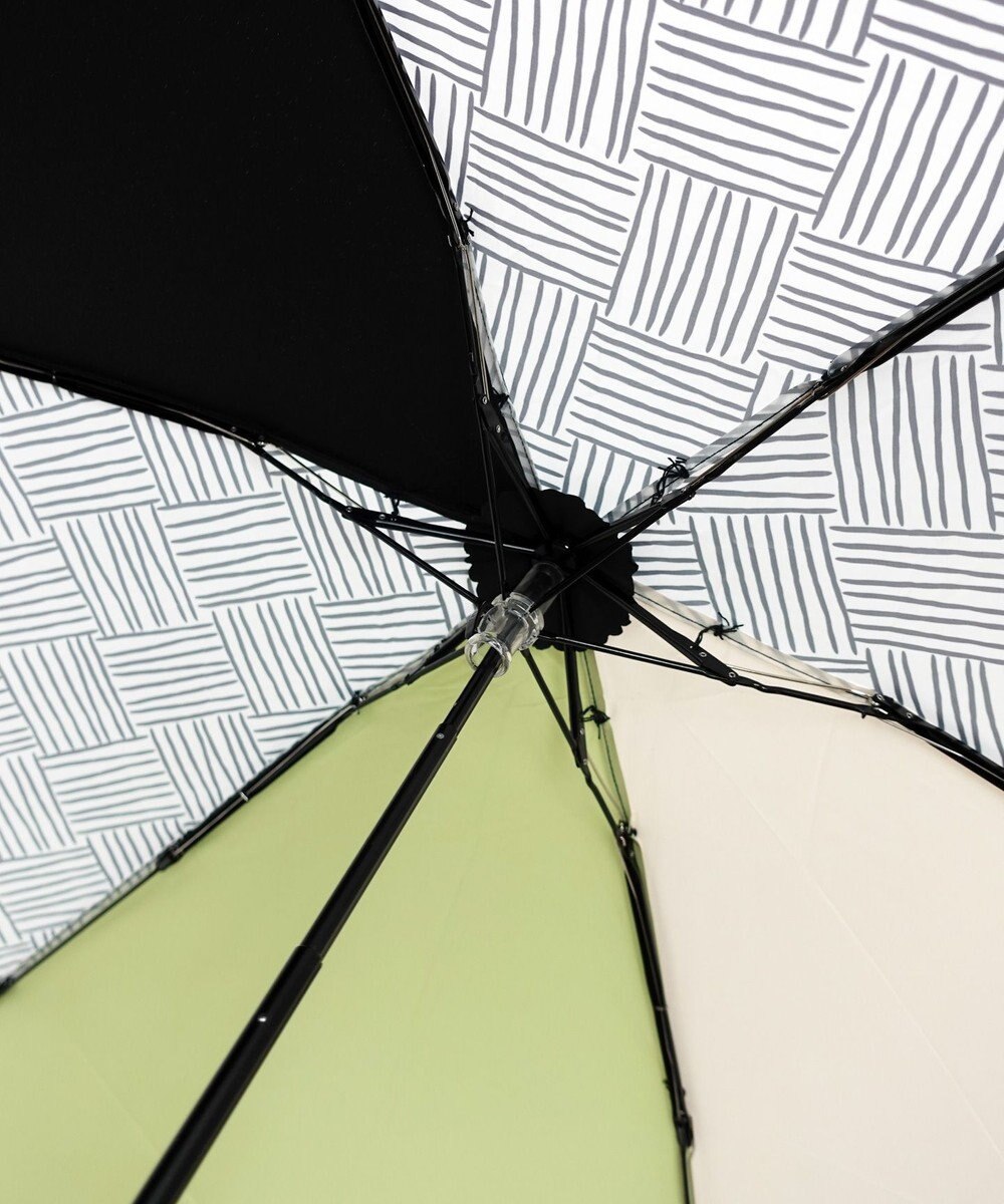 +RING 【UVカット95%以上】【UPF50＋】プラスリング レディース向け 晴雨兼用 折傘 BLK/WHT T1307 