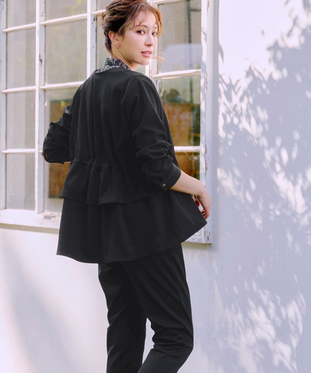 Tiaclasse L 【洗える】バックドロストフリルブルゾン 