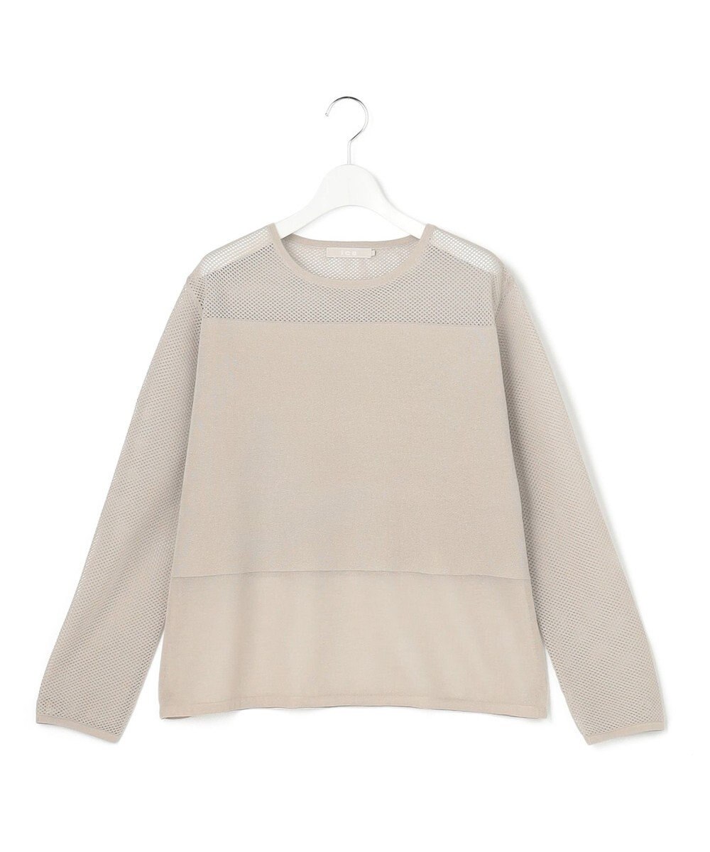 ICB L パネルパターンメッシュ ニットプルオーバー 