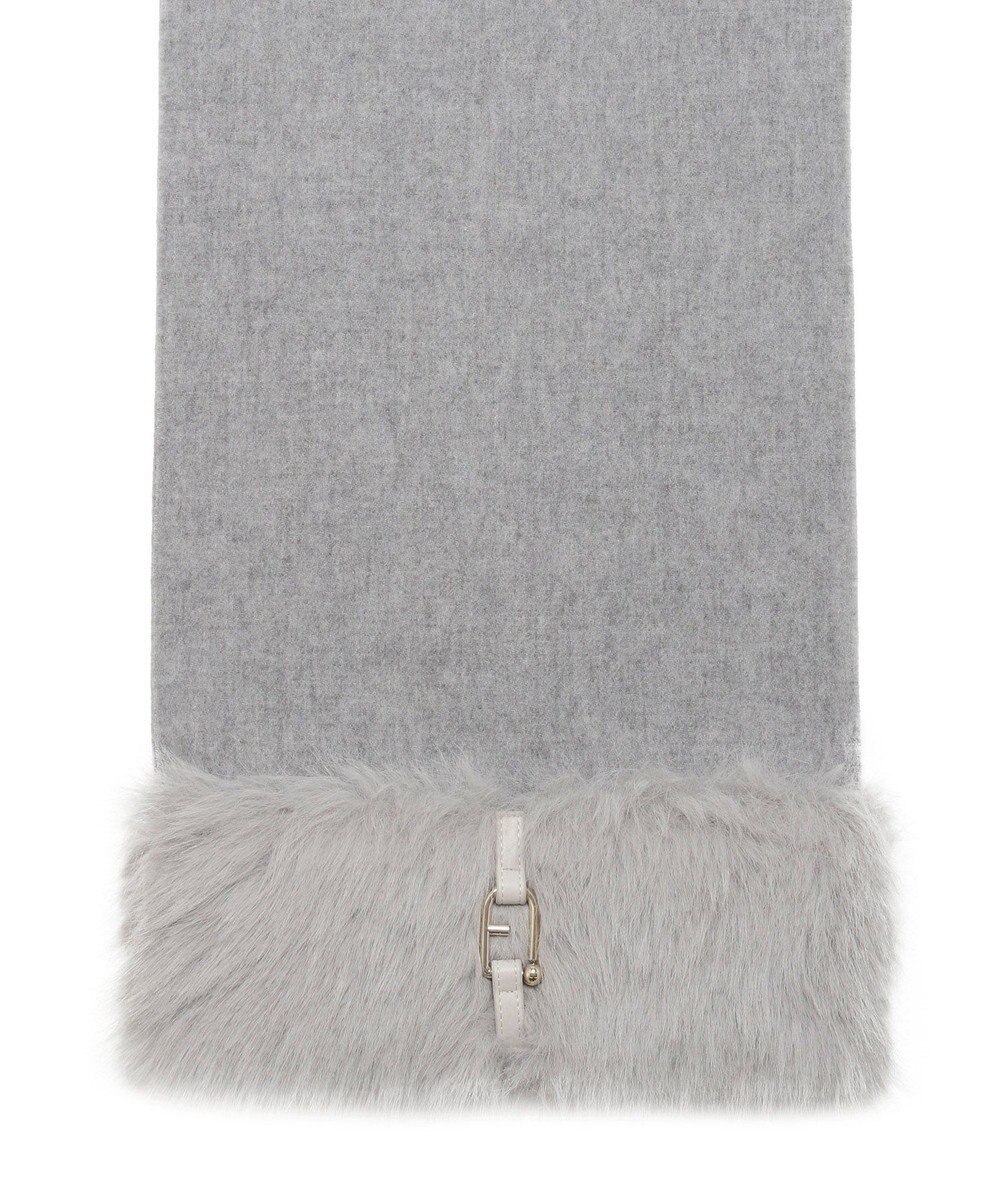 MOONBAT 【WEB限定】FURLA ウール100％×ベルト付きファーマフラー 