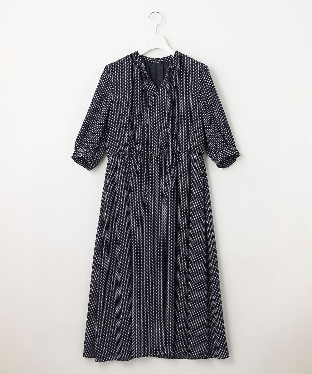 23区 【洗える】バックサテンアムンゼンレユールダイヤプリント ワンピース 