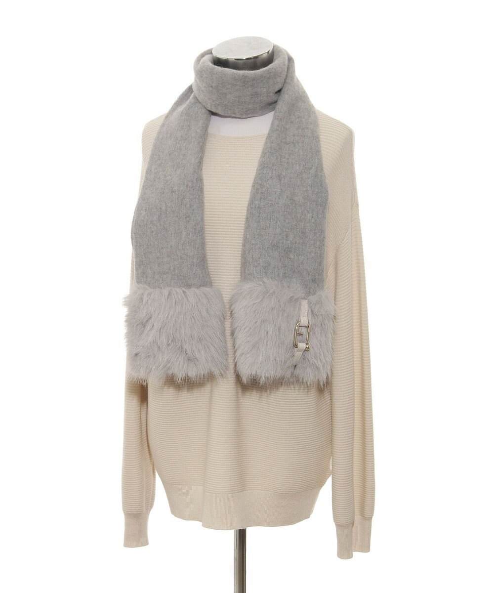 MOONBAT 【WEB限定】FURLA ウール100％×ベルト付きファーマフラー 