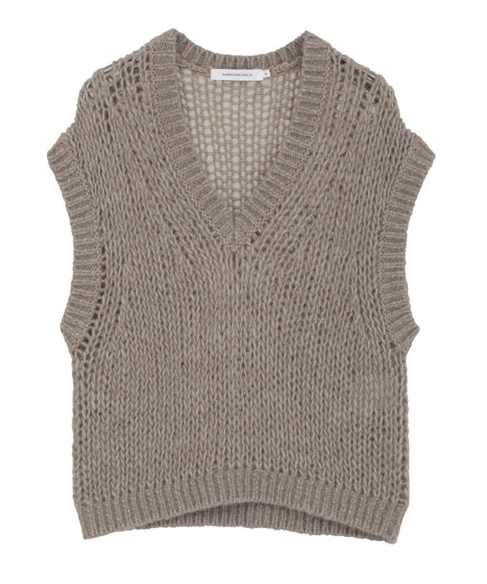 AMERICAN HOLIC 【選べる丈】甘編みニットベスト 