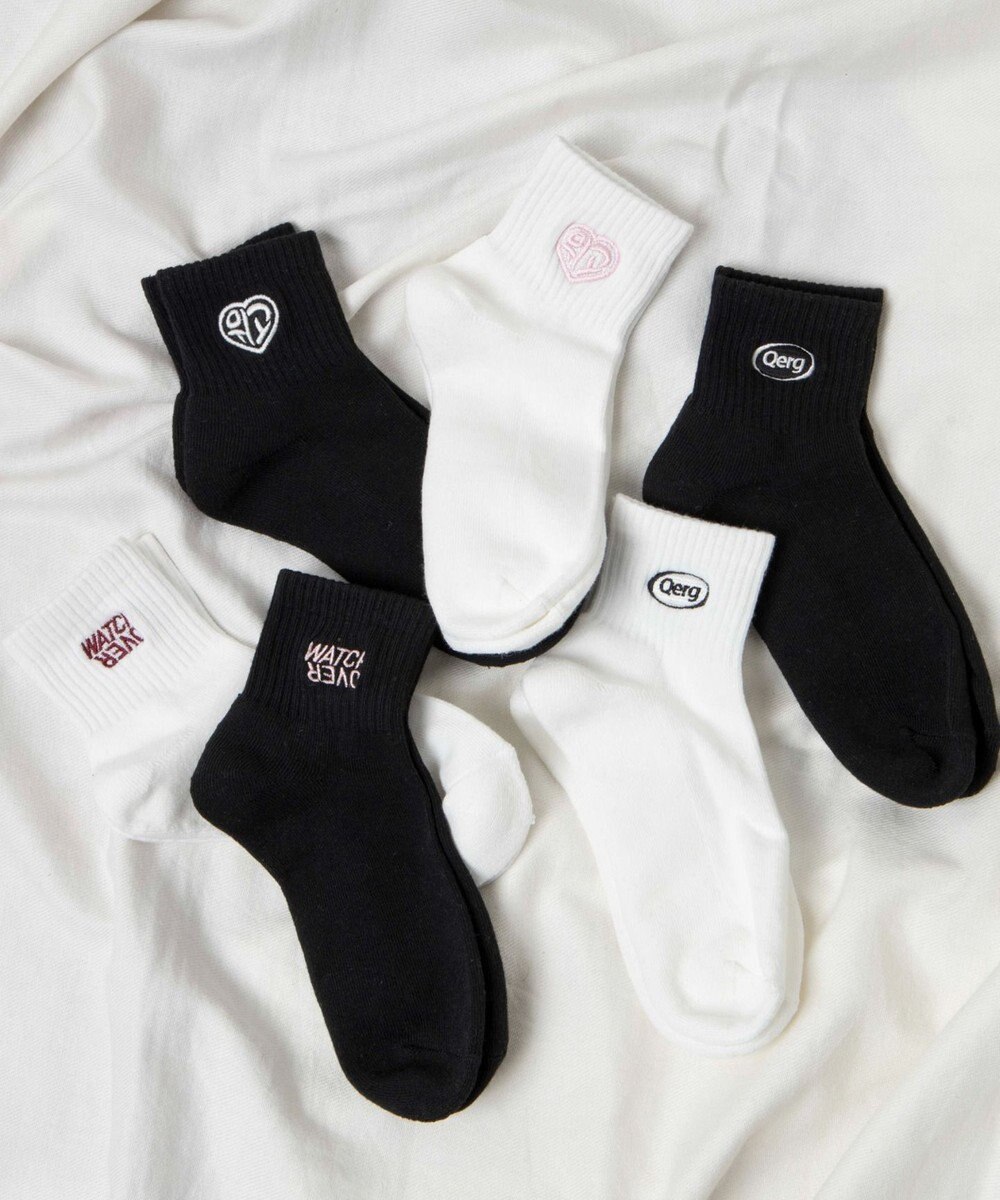 WEGO デザインロゴ刺繍アンクル底パイルソックス 