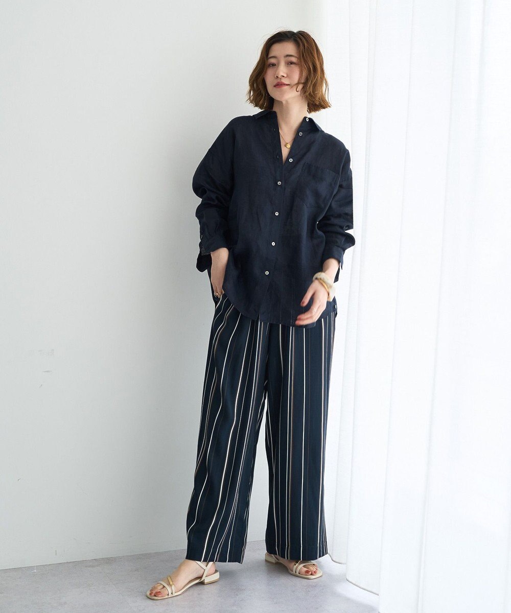 YECCA VECCA アートプリントスリットワイドパンツ 