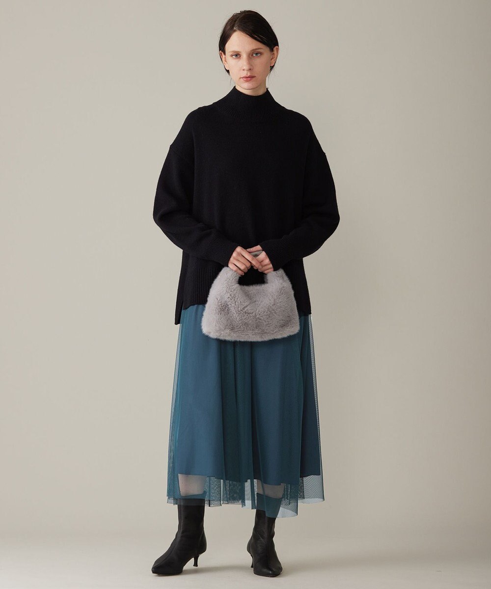 自由区 【洗える】ウールカシミヤブレンドハイネック ニット 