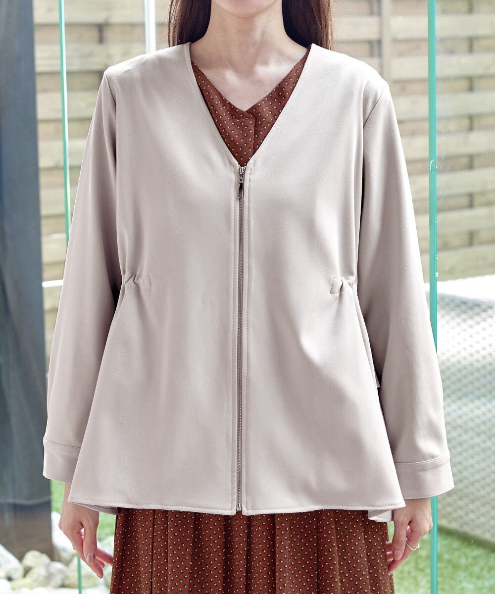 Tiaclasse L 【洗える】バックドロストフリルブルゾン 