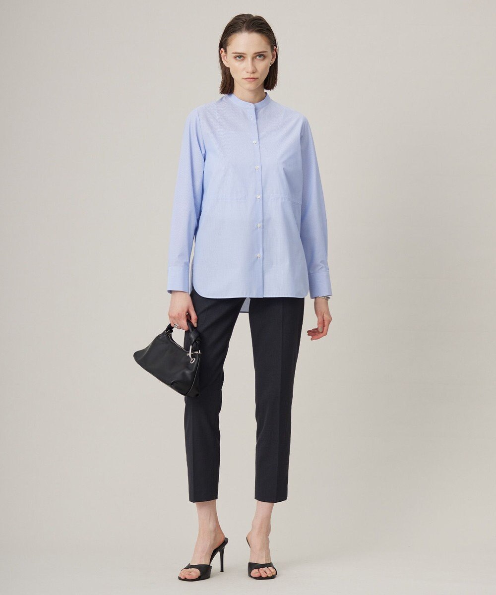 ICB 【洗える】 クリーンブロード バンドカラーシャツ 