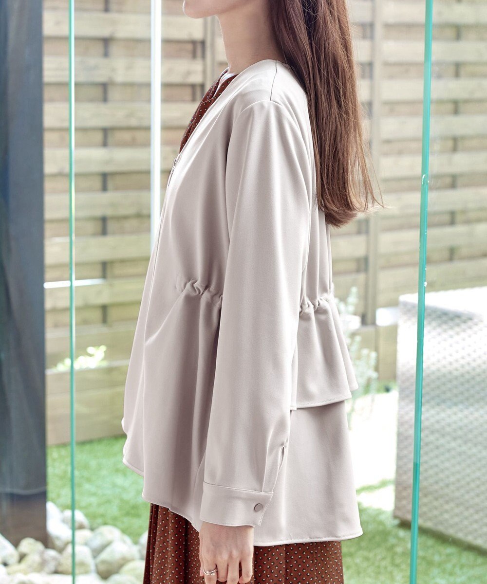 Tiaclasse L 【洗える】バックドロストフリルブルゾン 