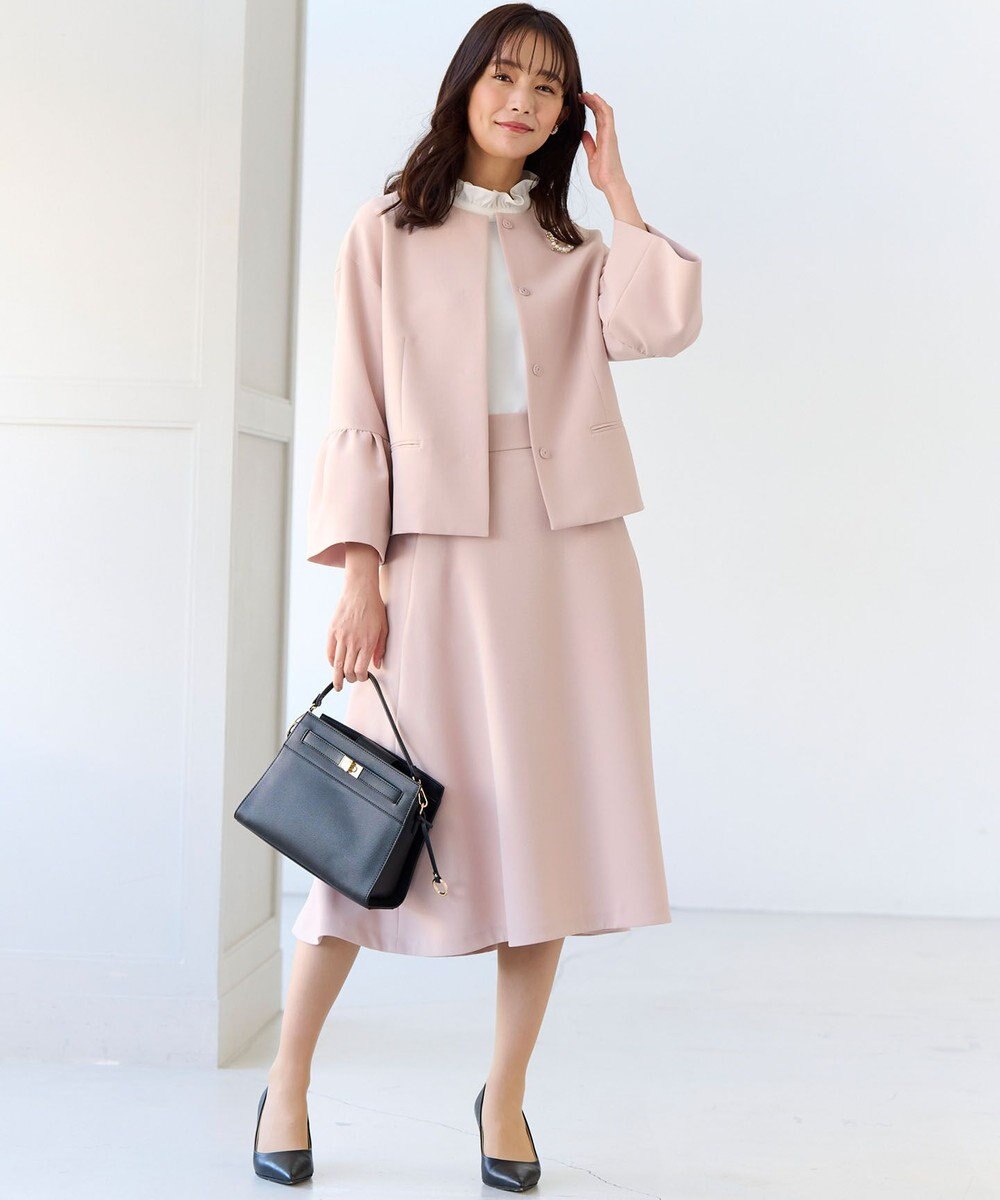 組曲 【KUMIKYOKU NAVY】ジョーゼットシフォン スタンドフリルブラウス 