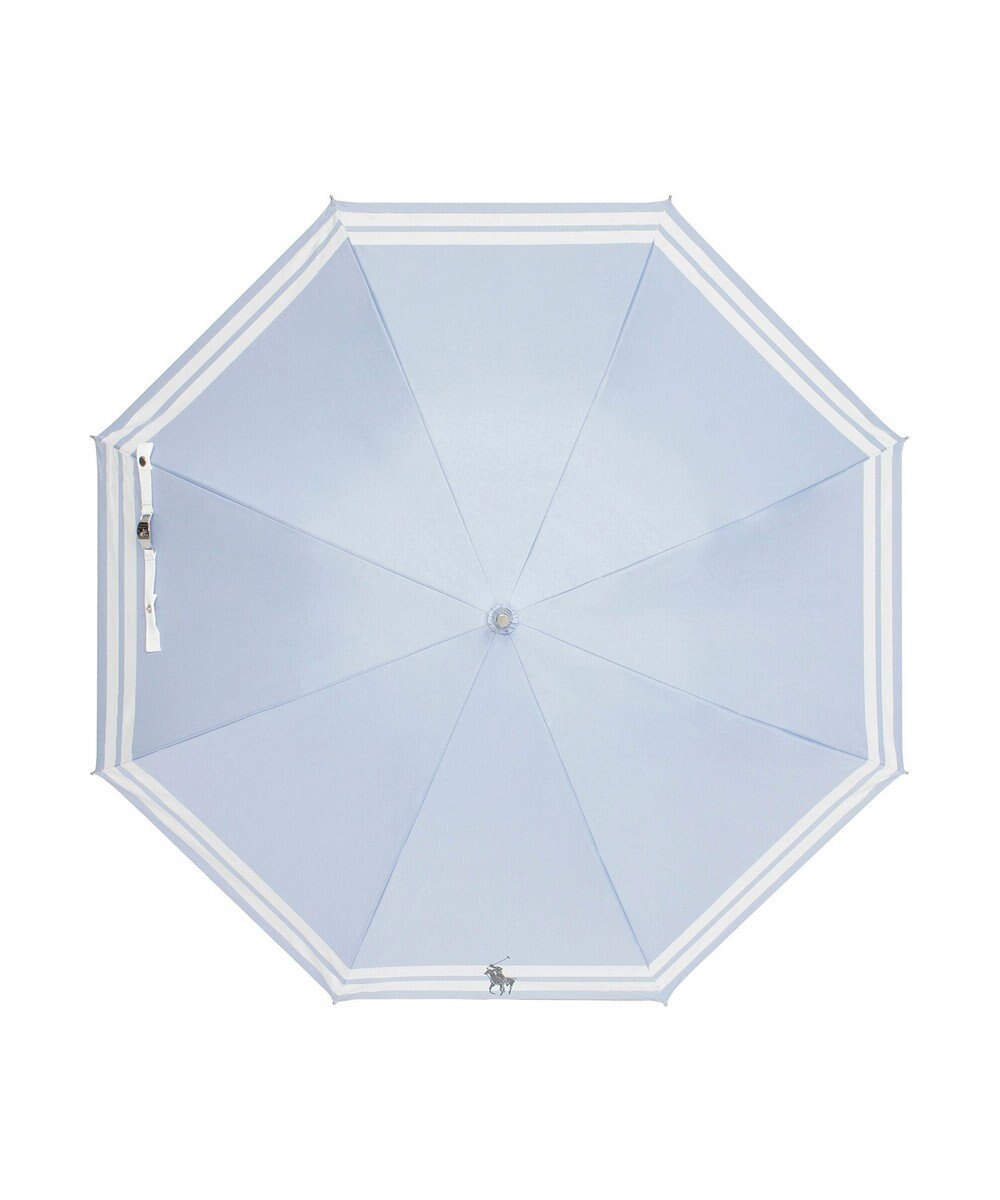 MOONBAT POLO RALPH LAUREN（ポロ ラルフローレン）晴雨兼用日傘 ボーダー ポロポニー 長傘 遮光率100％ 遮熱 UV 