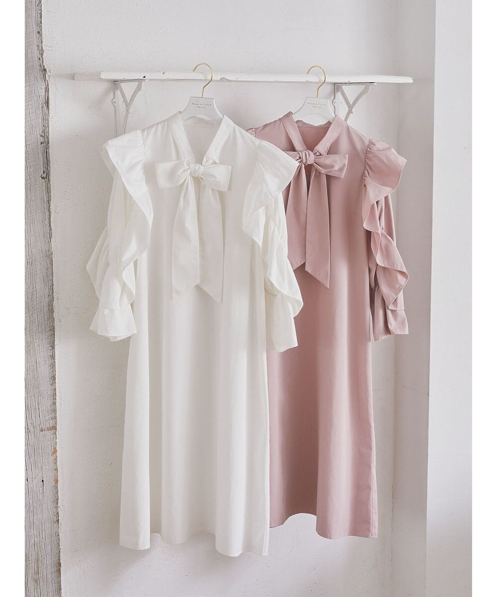 Maison de FLEUR ラッフルボウタイワンピース 