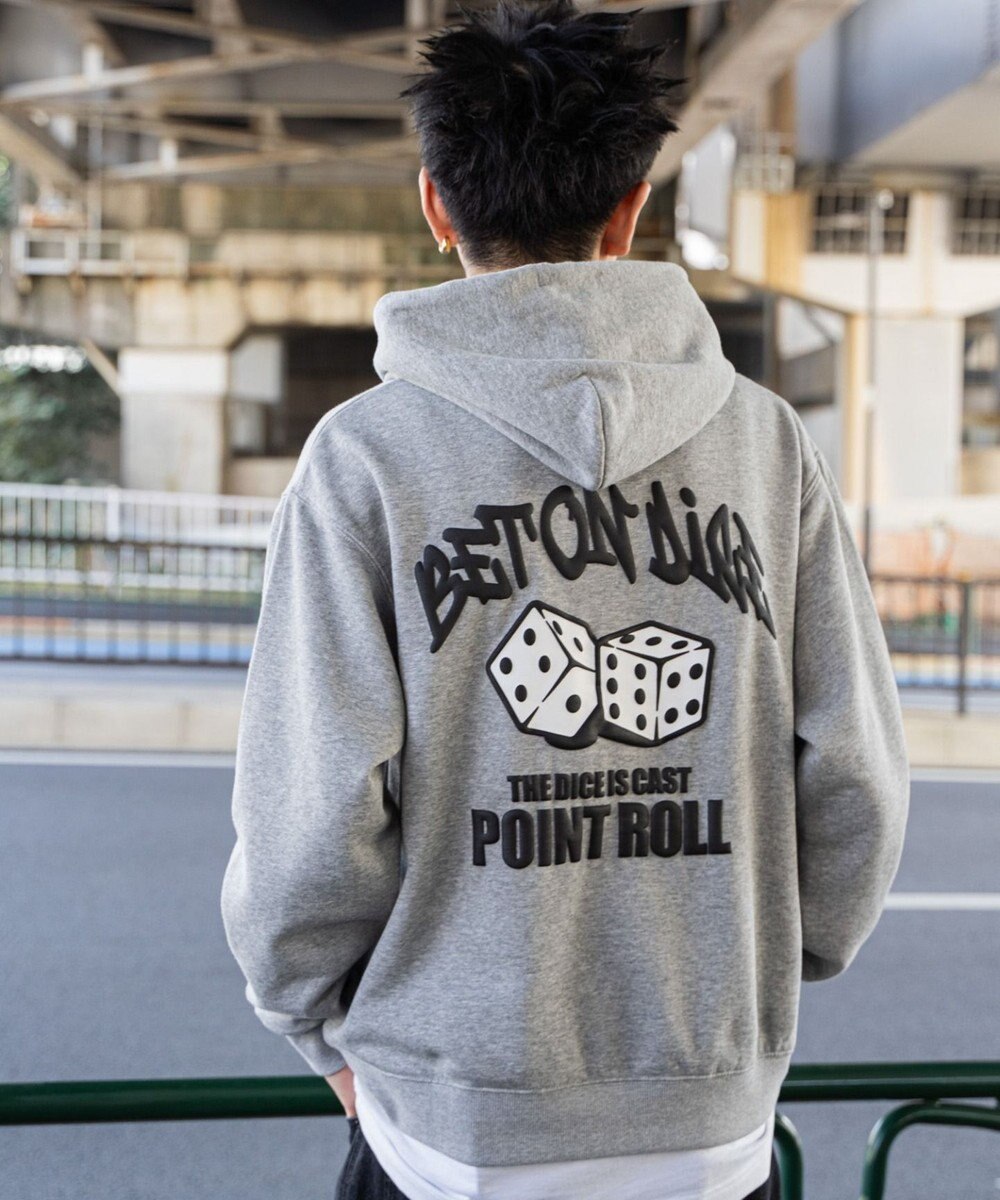 WEGO 【裏起毛/ユニセックス着用ITEM】リラックスフィットグラフィックパーカー 