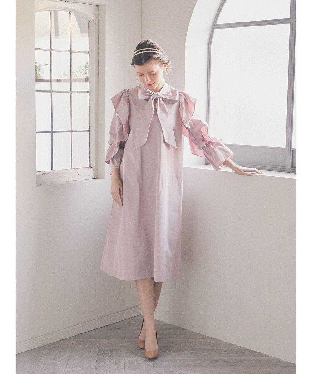 Maison de FLEUR ラッフルボウタイワンピース 