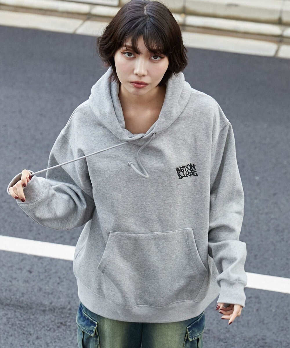 WEGO 【裏起毛/ユニセックス着用ITEM】リラックスフィットグラフィックパーカー 