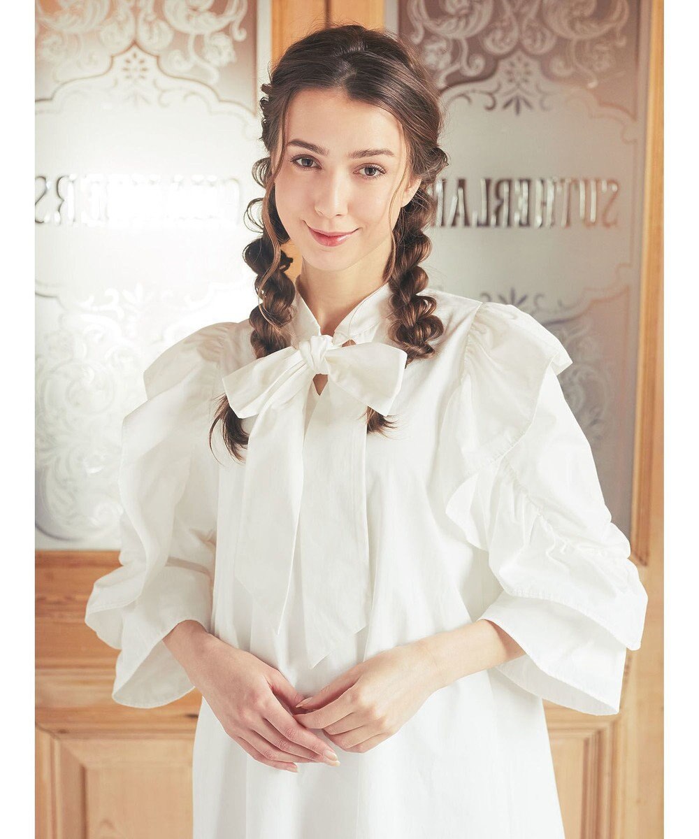 Maison de FLEUR ラッフルボウタイワンピース 