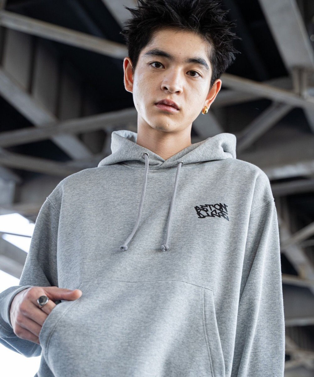 WEGO 【裏起毛/ユニセックス着用ITEM】リラックスフィットグラフィックパーカー 