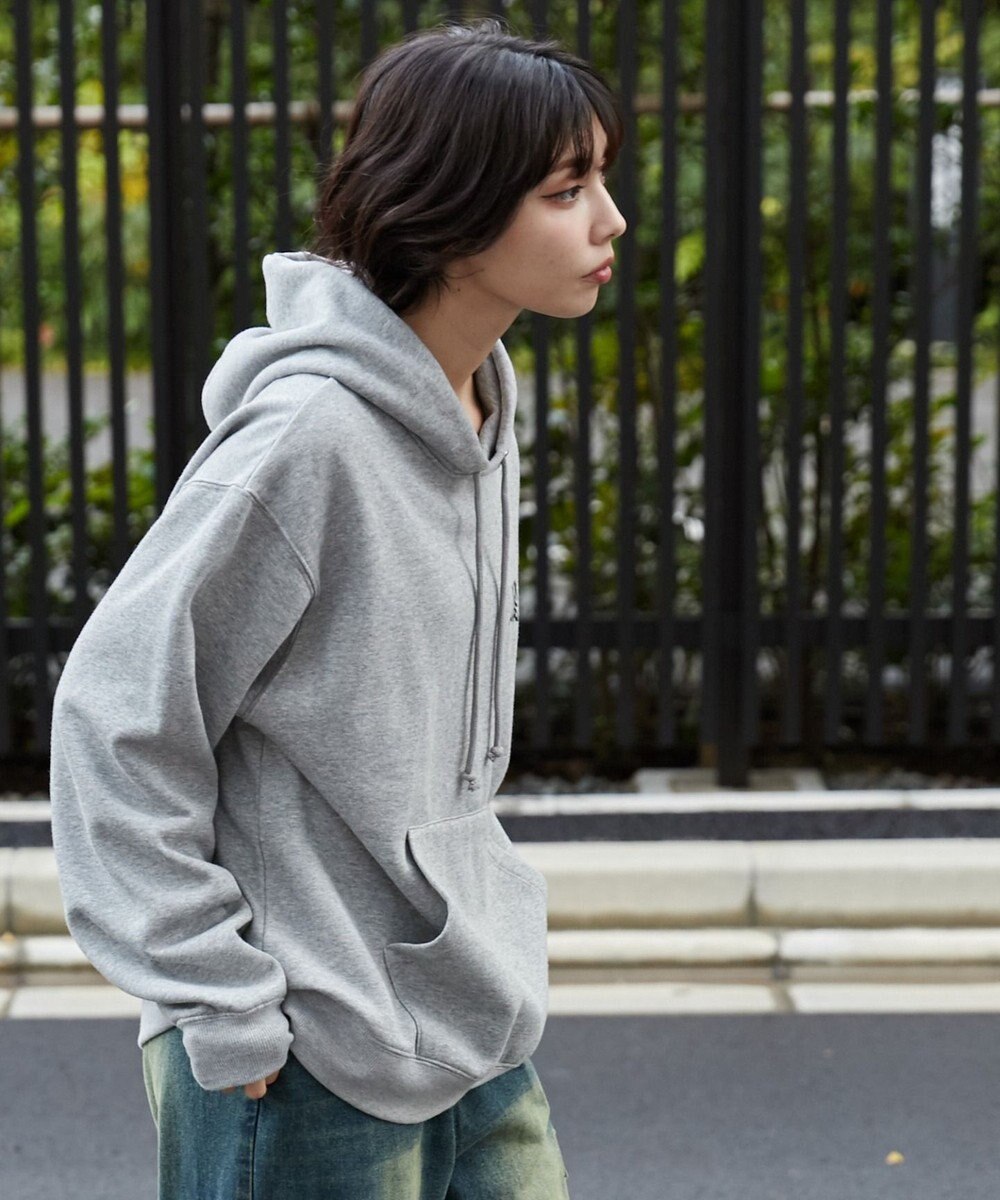 WEGO 【裏起毛/ユニセックス着用ITEM】リラックスフィットグラフィックパーカー 