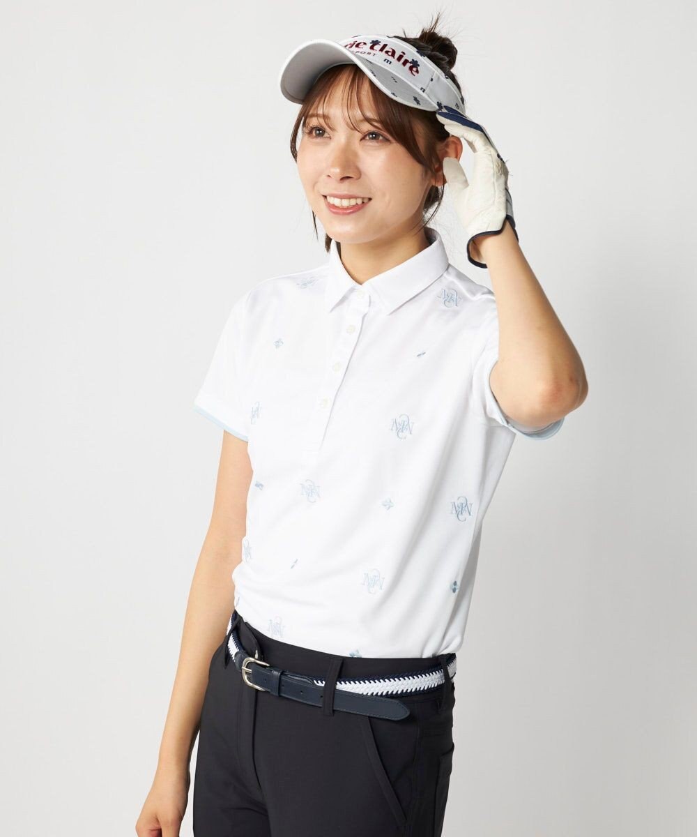 FILA GOLF／marie claire 【Marie claire sports】ロゴ刺繍半袖ポロシャツ 