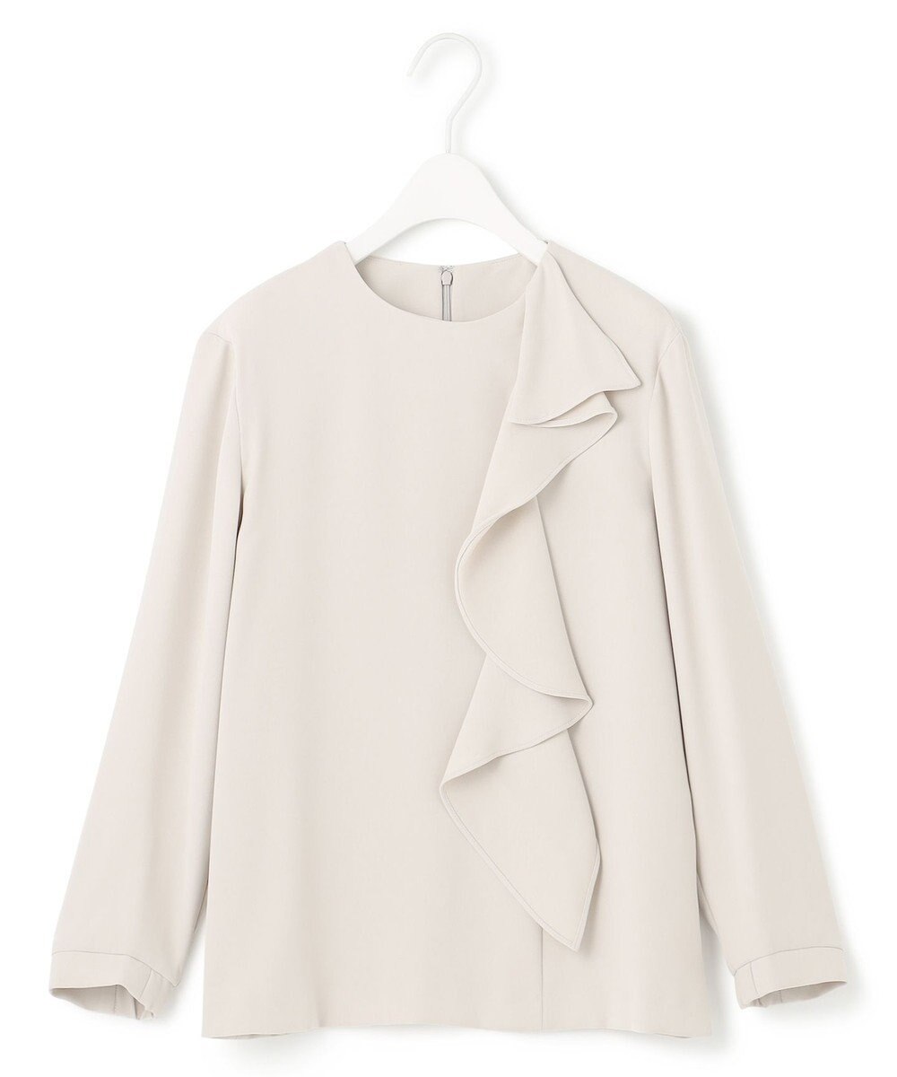 ICB L 【洗える】ライトダブルクロス フリルデザインブラウス 