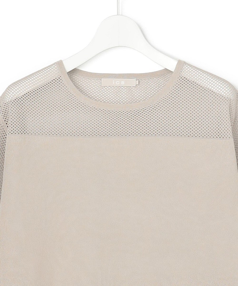 ICB L パネルパターンメッシュ ニットプルオーバー 