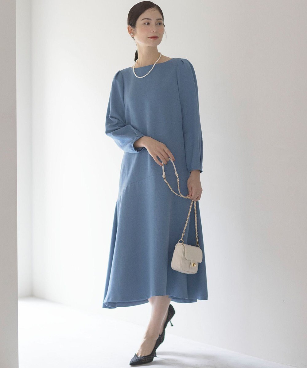 組曲 L ラメジャカード ボートネックワンピース 