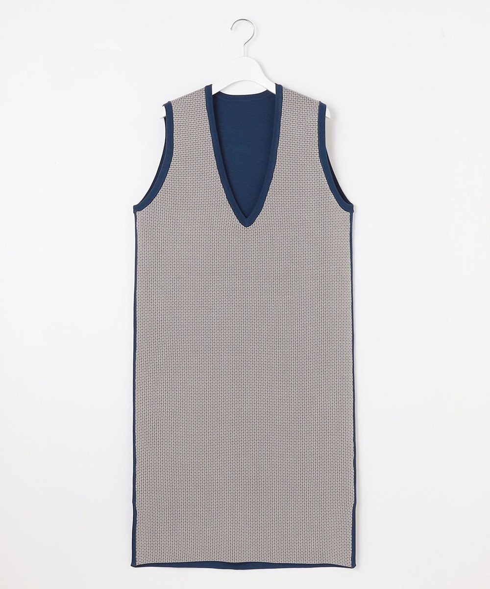 自由区 【リバーシブル・セットアップ対応・洗える】レーヨンストレッチリバーシブルニット ジャンパースカート 