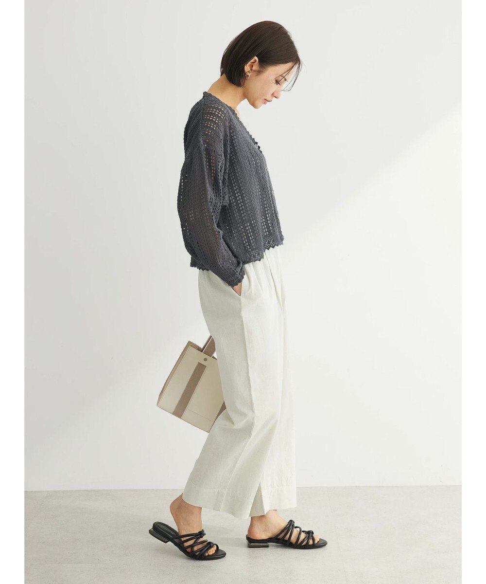 Green Parks インド綿　レース編みカーディガン 