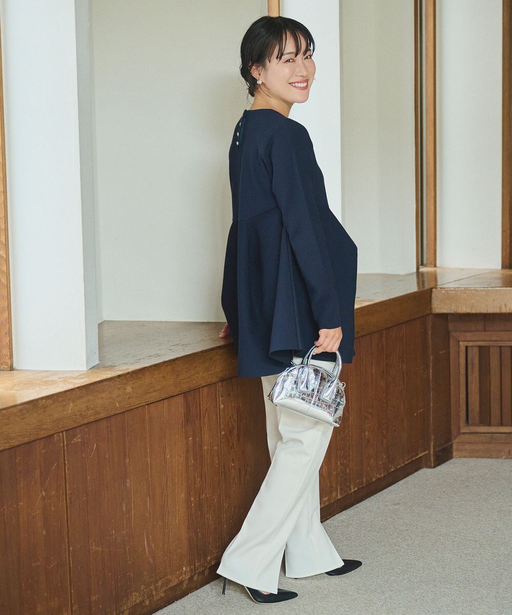 #Newans 【洗える】フォルムペプラムチュニックニット 