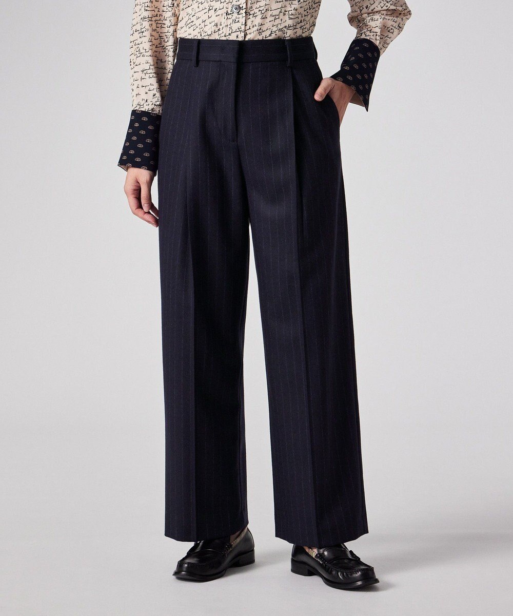 Paul Smith ストライプ ウール ワイドパンツ 
